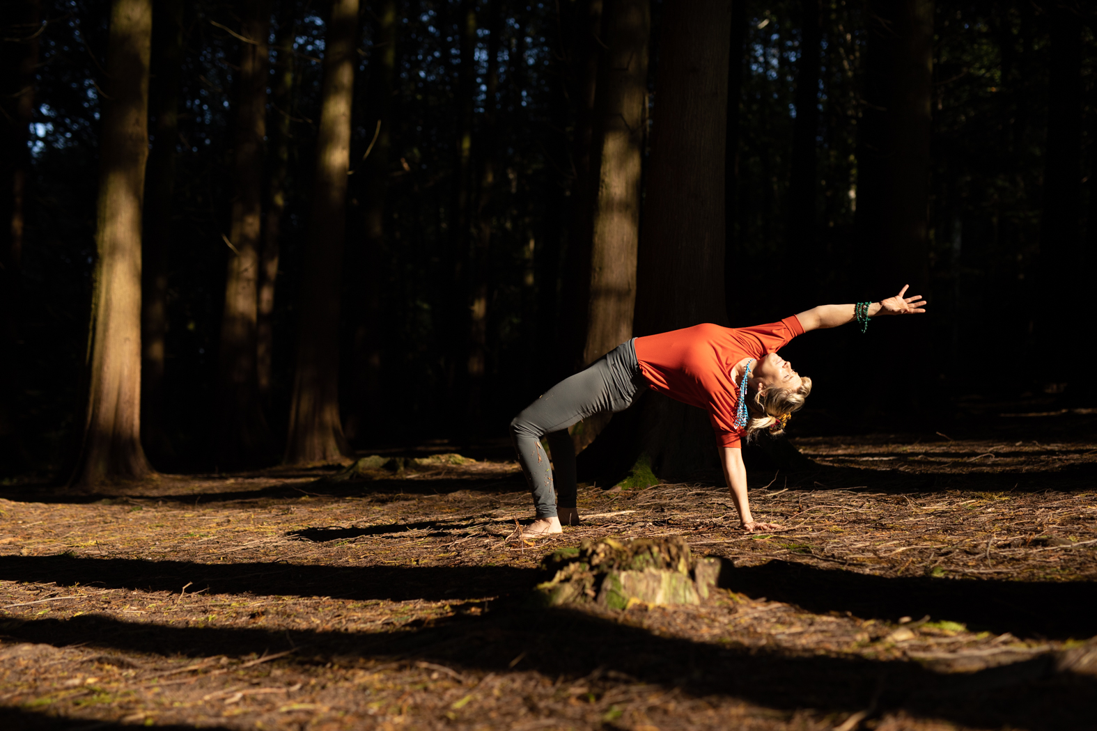 Gina yoga in woodland