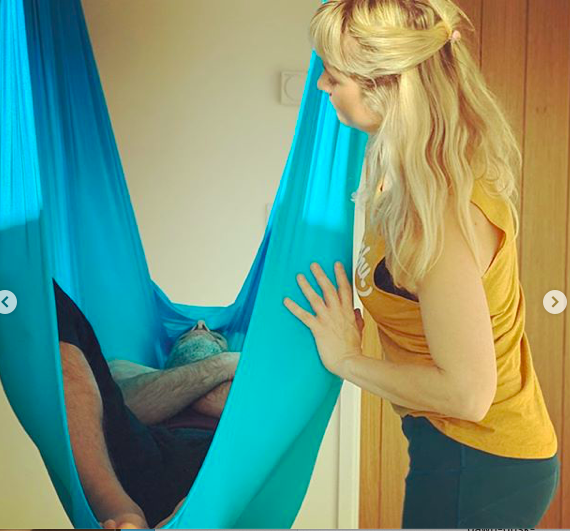 Gina teaching aerial silks