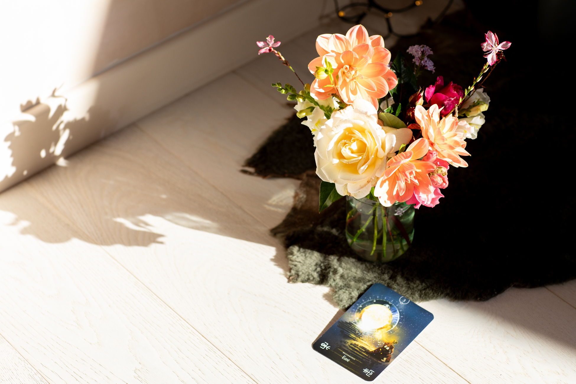 Flowers and oracle card