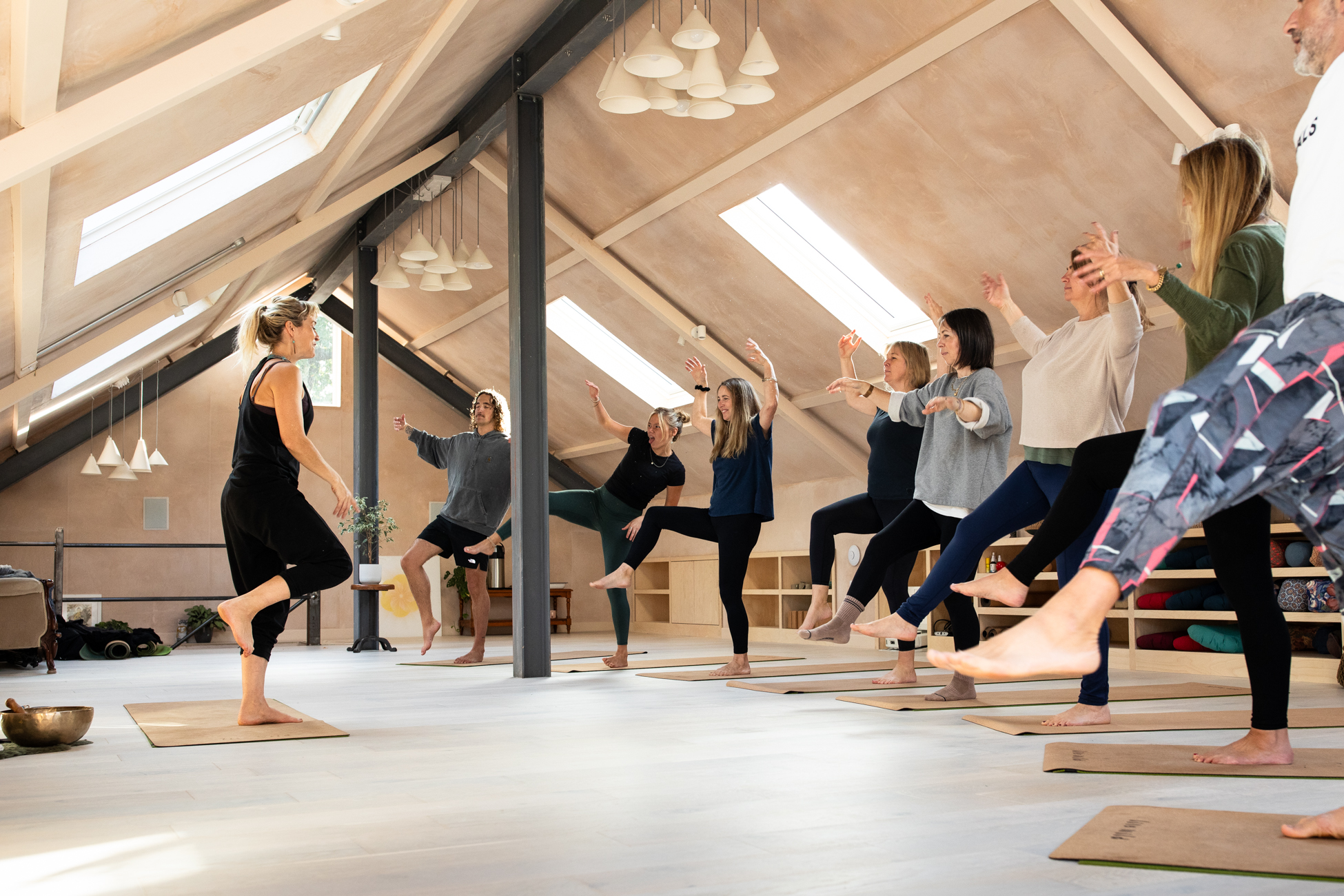 Gina teaching in the studio