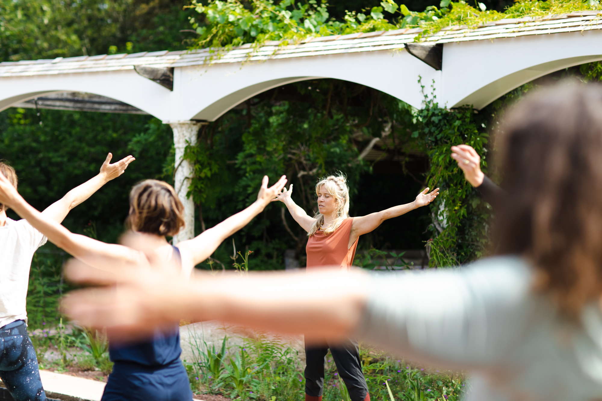 Gina teaching outdoors